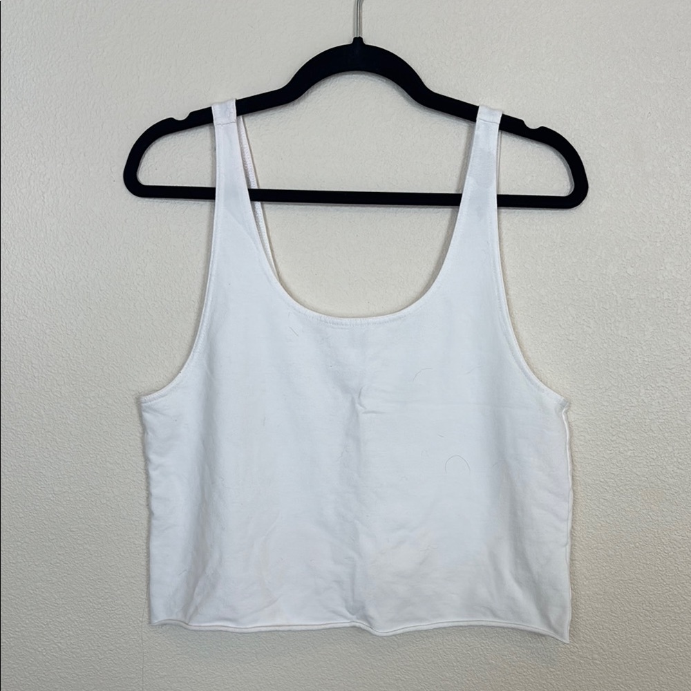 Aerie Cream Crop Tank Top with Wide Straps